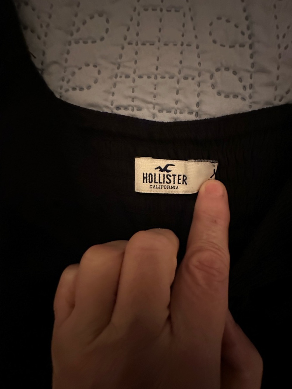 Hollister Black Long-Sleeve Square Neck Fitted Top - Picture 3 of 5